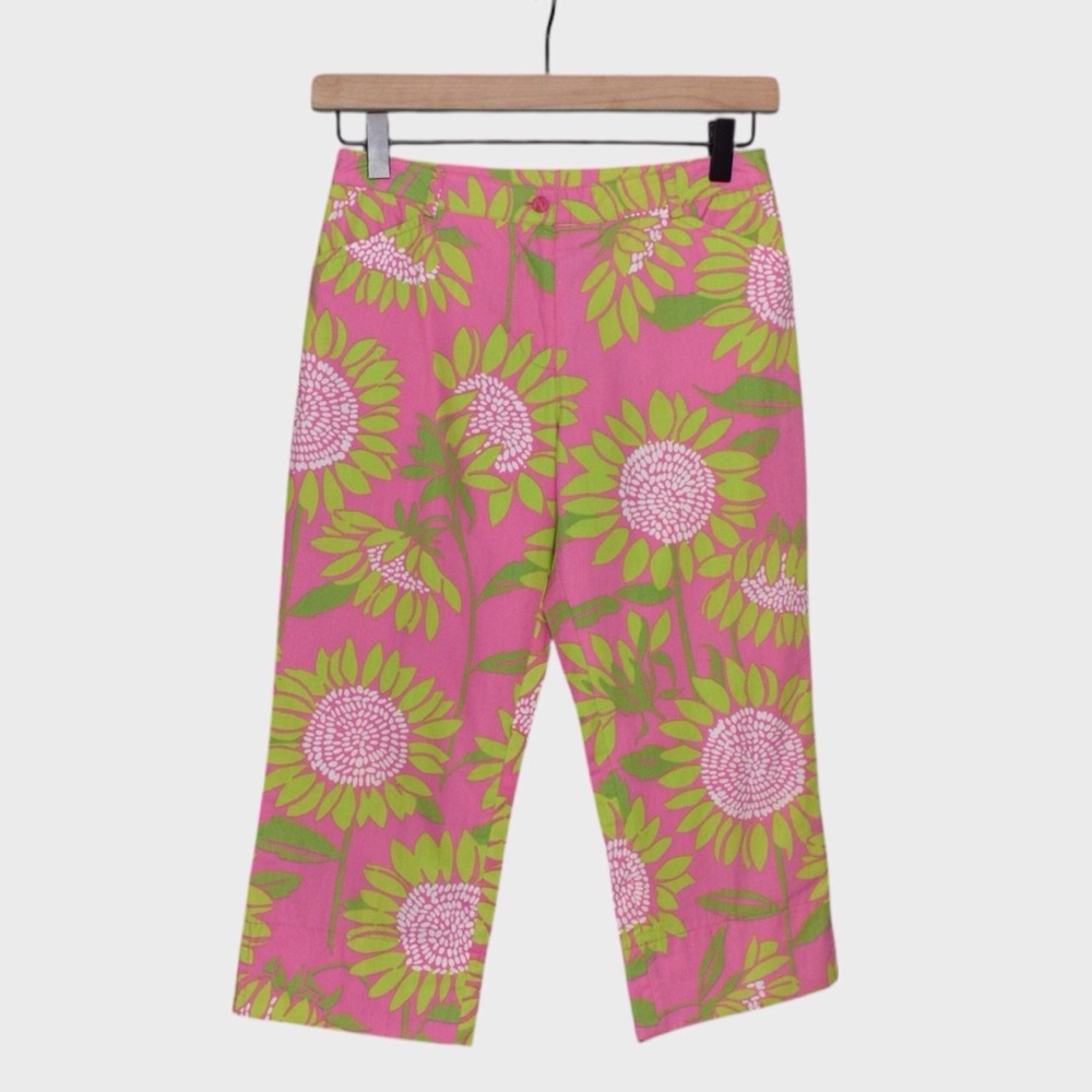 Lilly Pulitzer Sunflower Print Cotton Capri Pants‎